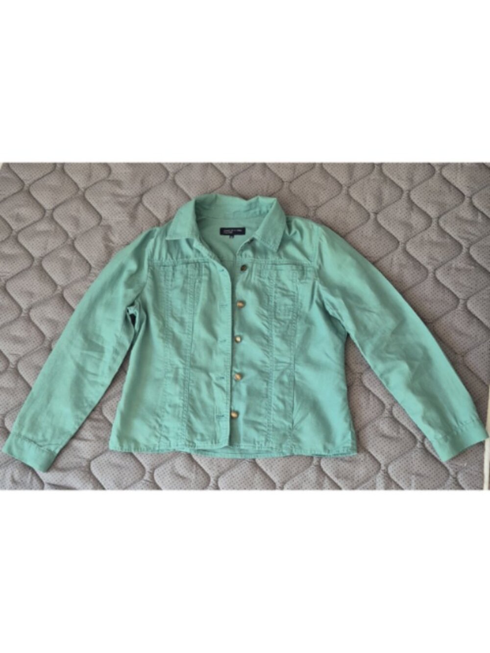 Jones New York Signature Seafoam Green Linen-Blend Jacket ✨